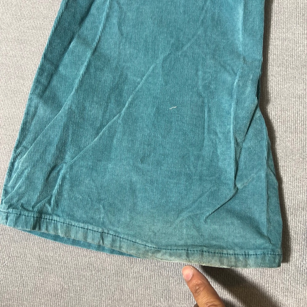 We The Free Free People Teal Corduroy Flare Pants Pull On Bell Bottom Size 26 - Picture 11 of 12